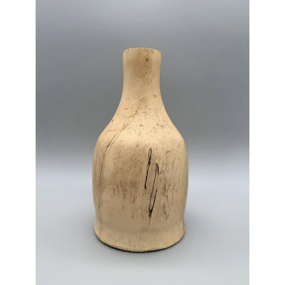 Hand Turned Dogwood Wood Flower Jug Bud Vase Signed Bryan Montgomery 7.5